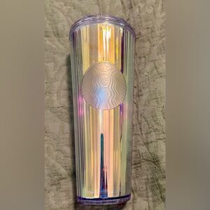 STARBUCKS clear iridescent 24 oz cold cup **NO STRAW**
